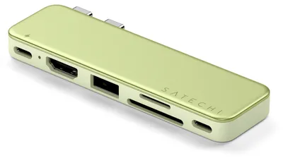Immagine prodotto di SATECHI Snap-Hub USB-C 6-in-1 per MacBook Neo, colore arancione | Alimentazione PD da 45W, HDMI 4K@60 Hz, doppia porta USB-C