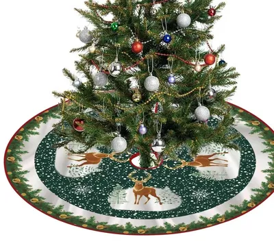 Produktbild von Weihnachtsbaumdecke Christbaumdecke Weihnachtsbaumteppich - Stoff - Rund - 90 cm