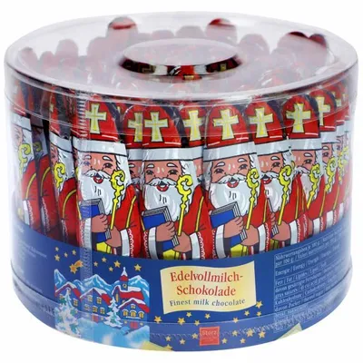 Produktbild von Storz 80er SET Relief-Nikolaus, C&C Dose 1000 g (80 Stk. à je 12,5 g) / Nikoläuse / Schokolade / Weihnachten