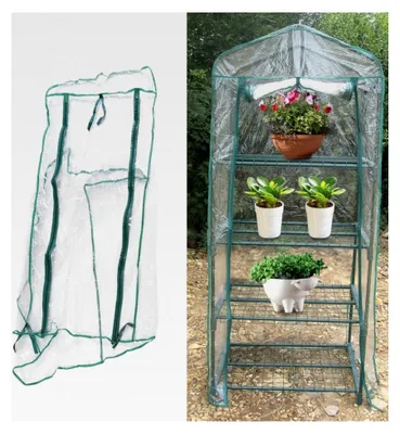 Produktbild von Gewächshaus - Indoor und Outdoor, Garten Gewächshaus mit warmen Regalen - Pflanzen, Sämlinge, Kräuter oder Blumen in jedem Gartenregal anbauen (69 x 49 x 160 cm)