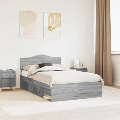 Zdjęcie produktu dla vidaXL Rama łóżka szara Sonoma 120 x 200 cm lite drewno sosnowe