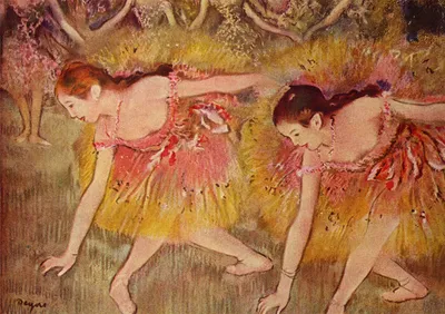 Produktbild von Legendarte - Kunstdruck auf Leinwand - Tänzerinnen-Verbeugung Edgar Degas - Wanddeko, Canvas cm. 50x70