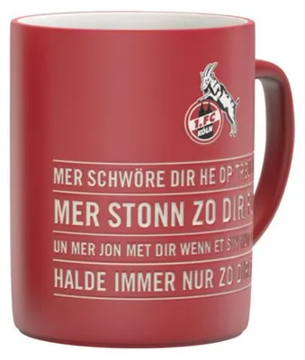 Produktbild von 1. FC Köln Tasse "Hymne" rot, geprägt