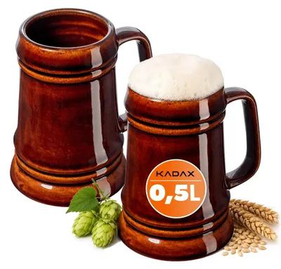 Zdjęcie produktu dla KADAX Kufel Do Piwa 500ml Kufle Kamionka 2szt