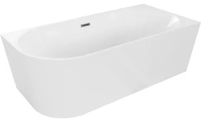Obrázek produktu pro Mexen Mia volně stojící rohová vana pravá 160 x 80 cm, bílá, přepad gun metal - 52691608000P-95