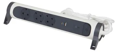 Zdjęcie produktu dla Rozdzielacz 3X Shuko+Usb A+C Kabel 1,5M Z Ochroną Legrand - Biały/Szary