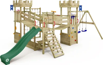 Produktbild von Klettergerüst Wickey Smart Arch mit Schaukel und Wackelbrücken in Grün