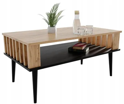 Produktbild von Couchtisch Lamellen Fürs Wohnzimmer Eiche WOTAN/Schwarz