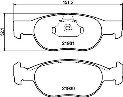Produktbild von HELLA Bremsbeläge Satz Vorne Bremsklötze für FIAT PUNTO (188) 8DB 355 009-231