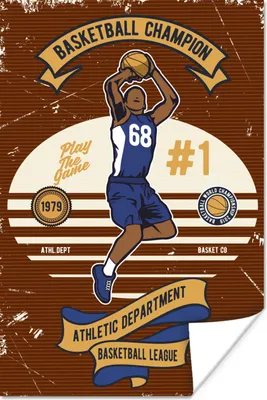 Produktbild von MuchoWow® Poster Mancave - Basketball - Vintage - Zitate 40x60 cm - Plakate für die Wand - Poster Babyzimmer