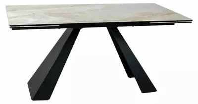 Zdjęcie produktu dla Stół jadalny FURNLUX Salvadore, beżowy i czarny, 160 cm / Główny kolor: beżowy / Wymiary: 160 x 77 x 90 cm