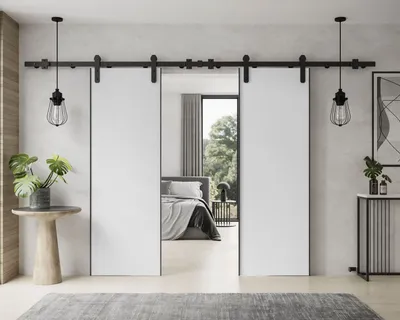 Produktbild von Schiebetür ALDER DUO mit Türdämpfer 132 cm Weiß