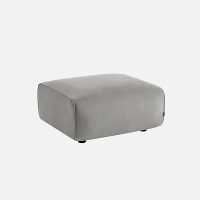Produktbild von sweeek - Sitzhocker, Fußhocker mit Cordbezug für 2-Sitzer-Sofa Wallas - Hellgrau