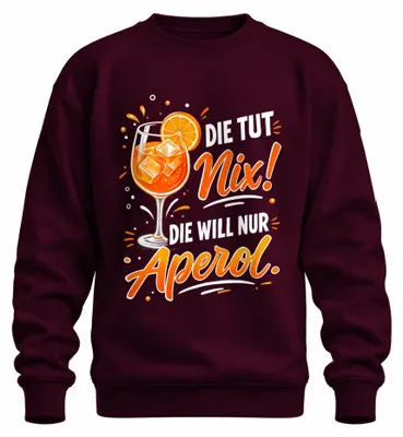 Obrázek produktu pro Tohle nic nedělá! Chce jen tričko s potiskem "Aperol Spritz, letní večer s přáteli", barva vínová, velikost M