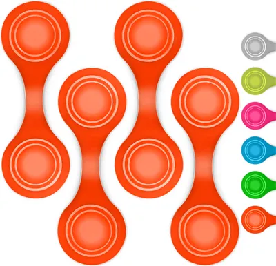 Produktbild von smartday Magnetische Reflektoren (4er Set) Orange - Reflektoren Clip Anhänger für Kinder, Schulranzen, Kleidung, Kinderwagen & Hunde I Reflektor, Leuchtanhänger Hund