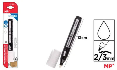 Produktbild von Weißer Permanentmarker, 2/3 mm, für Glas und Textilien