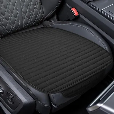 Produktbild von Auto Sitzkissen Vordersitze, Universal Sitzauflage 50¡Á50 cm, Atmungsaktiv und rutschfest, Autositzschoner Sitzauflagen fš¹r Auto SUV LKW (Schwarz)