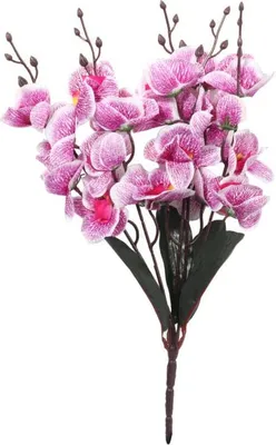 Produktbild von Hochwertiger künstlicher Strauß aus 5 lila Orchideen - 38 cm
