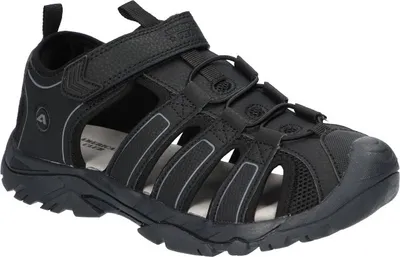 Produktbild von AMERICAN CLUB RL165 Solide Sandalen, Naturleder Innensohle, Klett Sandalen, Sportsandalen, Schwarz 38