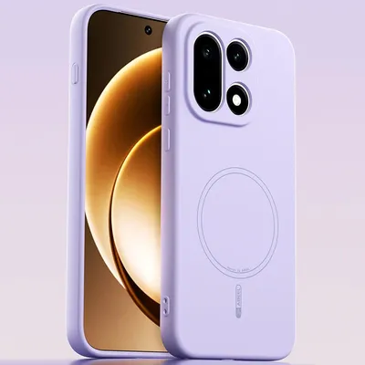 Obrázek produktu pro Magnetické pouzdro pro OnePlus 15, kompatibilní s MagSafe, tekutý silikon, nárazuvzdorné a odolné proti poškrábání Fialová