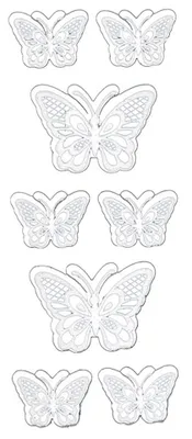 Produktbild von Weiße Glitter-Schmetterlinge Sticker by Rössler