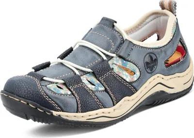 Produktbild von Rieker Damen Low-Top Sneaker L0561, Frauen Halbschuhe, lose Einlage,Turnschuhe,Laufschuhe,straßenschuhe,Strassenschuhe,blau (14),37 EU / 4 UK
