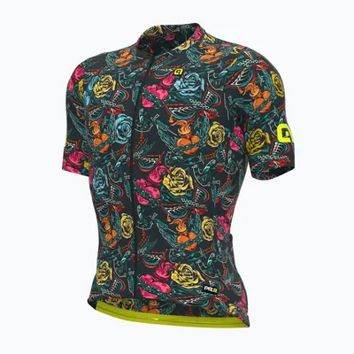 Produktbild von ALÉ Kurzarm Fahrradtrikot - PR-R TATTOO - Rot/Grau/Gelb/Orange/Rosa/Blau/Schwarz M