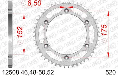 Produktbild von AFAM Kettenrad 12508-48 Hinten für YAMAHA MOTORCYCLES WR Stahl
