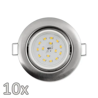 Produktbild von Einbauleuchten-Set McShine 10xRahmen 10xLED-Modul 5W 400lm 230V Edelstahl
