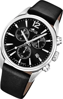 Produktbild von Lotus Herren Uhr Khrono Sport Leder Armbanduhr schwarz UL18691/3