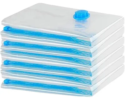 Immagine prodotto di Sacchetti sottovuoto, confezione da 6, dimensioni 60x40 cm, riutilizzabili, ideali per abiti, biancheria da letto, cuscini