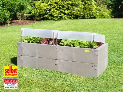Produktbild von Juwel Hochbeet Timber + zwei Thermohauben 130 x 60 x 52 cm Blumenkasten