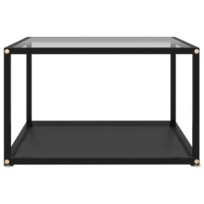 Produktbild von vidaXL Couchtisch Transparent und Schwarz 60x60x35 cm Hartglas