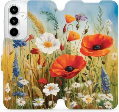 Produktbild von Handyhülle mit klappe für Galaxy A35 5G, Mobiwear Book, Wiesenblumen