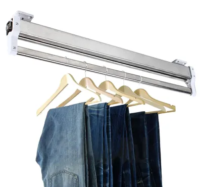 Produktbild von Kleideraufbewahrung Kleiderständer, kaltgewalzter Stahl, teleskopischer Dehnungsbereich 54,2-110 cm, Kapazität 18-20 Hosen, Tragfähigkeit über 25 kg, Installation erforderlich