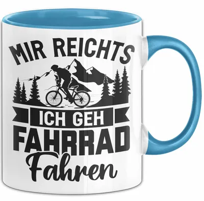 Produktbild von Mir Reichts Ich Geh Fahrrad Fahren Tasse Geschenk Für Fahrradfahrer Kaffee-Becher (Blau)