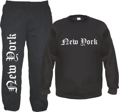 Produktbild von New York Jogginghose und Sweat im Set - Jogginganzug L Schwarz