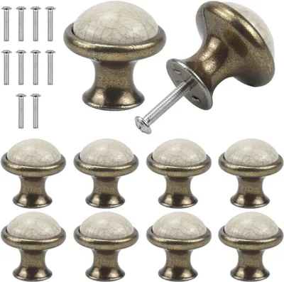Produktbild von Vintage Keramische Möbelknöpfe 33 mm, Runde Türgriffe, für Küche, Kommode, Schränke