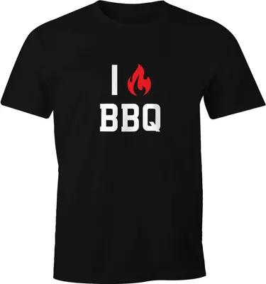 Produktbild von Herren T-Shirt I love BBQ Barbeque Grillen Fun-Shirt Moonworks® schwarz L
