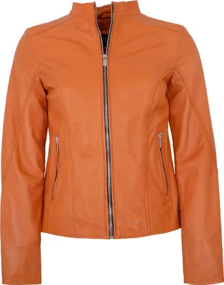 Produktbild von Jilani - Damen Lederjacke Lammnappa orange : 42