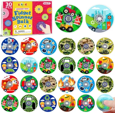 Imagen del producto de Mini juguetes giratorios para aliviar el estrés, 30 unidades, con diseños coloridos, para niños
