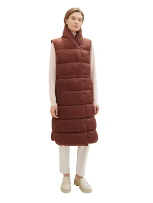 Productafbeelding van TOM TAILOR dames vest, model long, met opstaande kraag