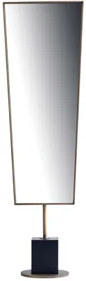 Image de Miroir sur pied élégant au design géométrique et au pied stable