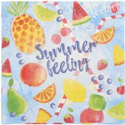 Produktbild von Servietten, 3-lagig 1/4-Falz 33 cm x 33 cm "Summerfeelings"