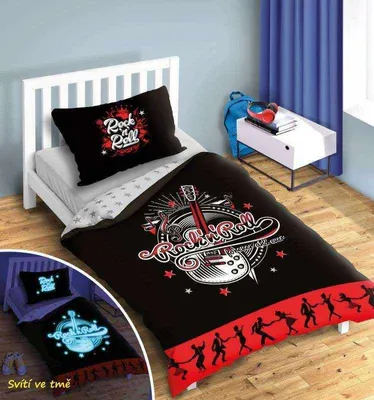 Obrázek produktu pro FARO Povlečení Rock and roll svítící Bavlna, 140/200, 70/90 cm
