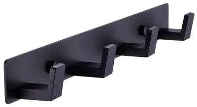 4 Wandhaken aus Edelstahl, schwarz, für Bad & Küche