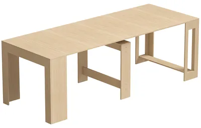 Zdjęcie produktu dla Rozkładany stół jadalny na 10 osób – konsola | Kolor: brązowy | Wymiary: 90x240x78 cm