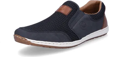 Zdjęcie produktu dla Rieker 08869-14 buty wsuwane, męskie, syntetyczne/mesh, niebieskie, buty wsuwane - buty wsuwane męskie, niebieskie