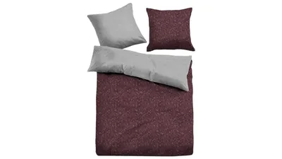 Produktbild von TOM TAILOR Bettwäsche Lila Grau Baumwolle 1x 155 x 220 cm + 1x 80 x 80 cm