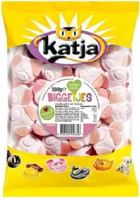 Produktbild von Katja Schaumzucker Biggetjes 500g Beutel (mit Fruchtsaft)